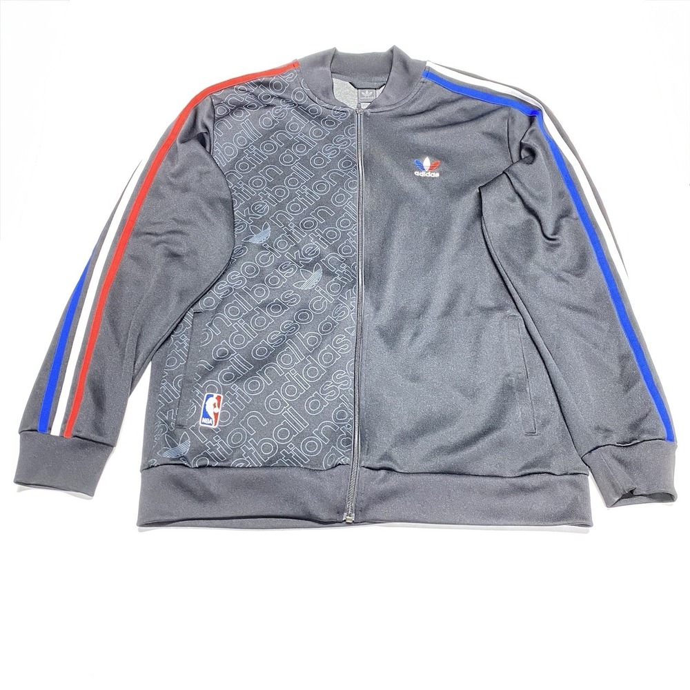 Adidas NBA Official Logo Zippered Jacket Front/Back Graphics Official Licensed